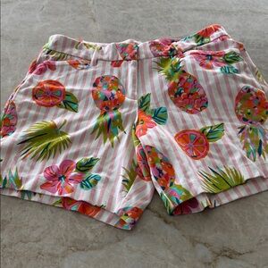 Spartina 449 Carolina Short Moreleand Pineapple Hibiscus Large Stretch Preppy